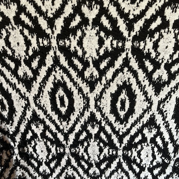 H&M Textured Cotton-blend Zip Mock Neck 3/4 Sleeve Skater Dress Size S - Picture 4 of 8